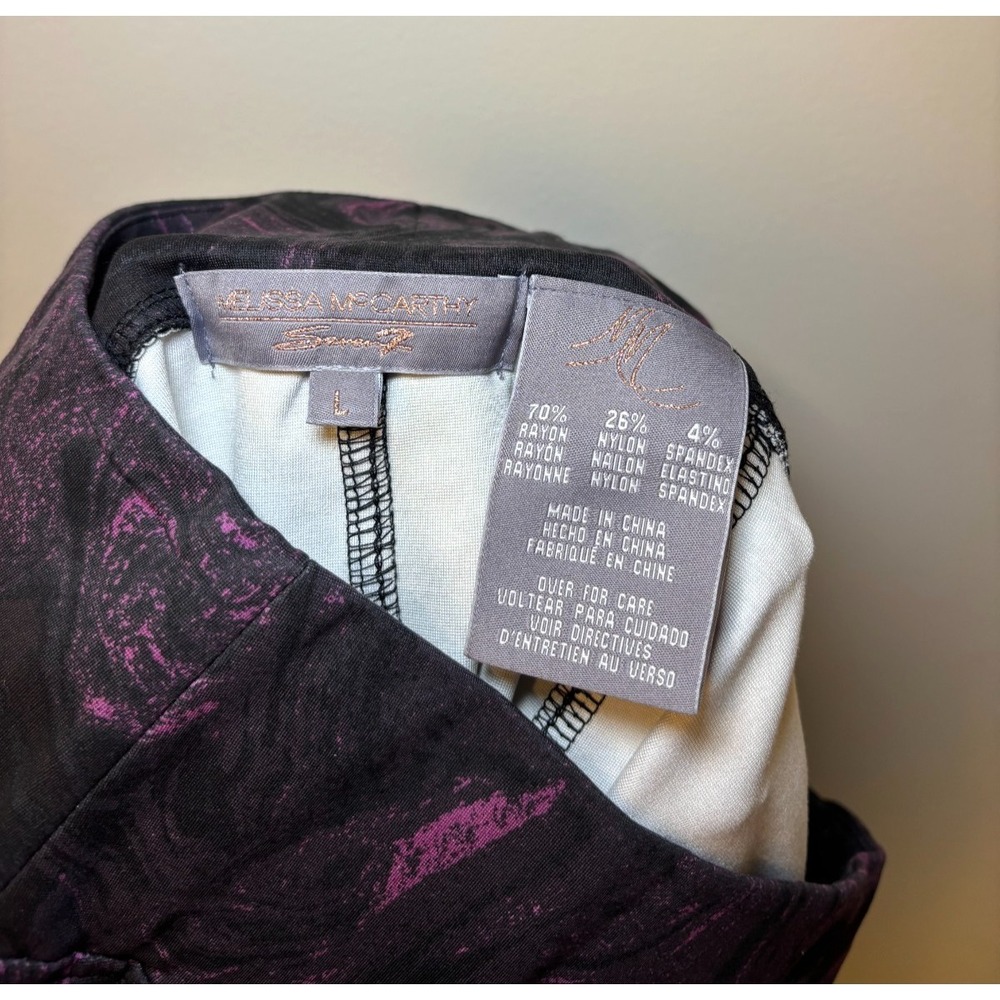 Melissa McCarthy Seven7 Skirt Size L New Black Purple - Picture 4 of 4